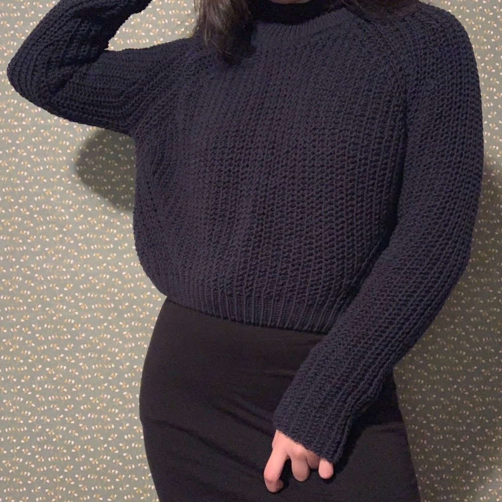 Indigo Cropped Sweater MNG Mango